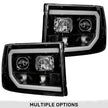 GMC Sierra 07-13 (2nd GEN Body Style) PROJECTOR HEADLIGHTS w/ Ultra High Power Smooth OLED HALOS & DRL - Smoked / Black