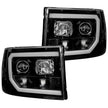 GMC Sierra 07-13 (2nd GEN Body Style) PROJECTOR HEADLIGHTS w/ Ultra High Power Smooth OLED HALOS & DRL - Smoked / Black - Image 4