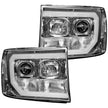 GMC Sierra 07-13 (2nd GEN Body Style) PROJECTOR HEADLIGHTS w/ Ultra High Power Smooth OLED HALOS & DRL - Clear / Chrome - Image 3