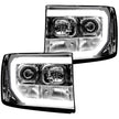 GMC Sierra 07-13 (2nd GEN Body Style) PROJECTOR HEADLIGHTS w/ Ultra High Power Smooth OLED HALOS & DRL - Clear / Chrome