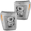 Ford Superduty 11-16 F250/F350/F450/F550 PROJECTOR HEADLIGHTS w/ Ultra High Power Smooth OLED HALOS & DRL - Clear / Chrome - Image 3