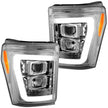 Ford Superduty 11-16 F250/F350/F450/F550 PROJECTOR HEADLIGHTS w/ Ultra High Power Smooth OLED HALOS & DRL - Clear / Chrome - Image 2