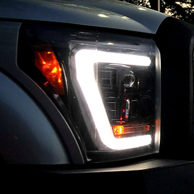 Ford Superduty 11-16 F250/F350/F450/F550 PROJECTOR HEADLIGHTS w/ Ultra High Power Smooth OLED HALOS & DRL - Clear / Chrome