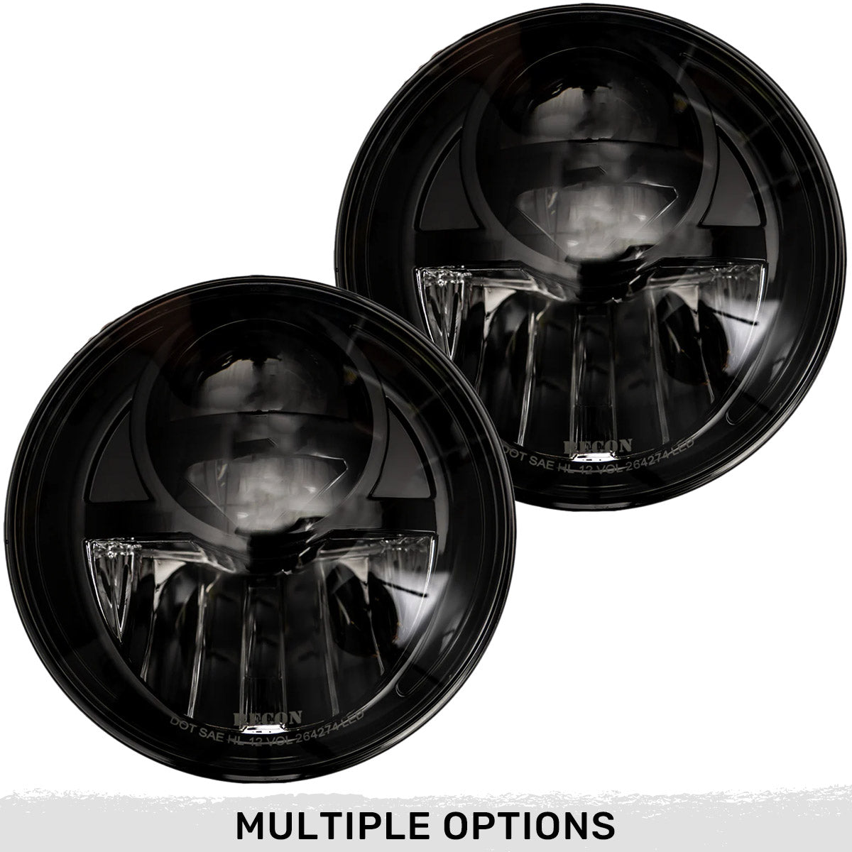 Jeep JK Wrangler 07-18 LED PROJECTOR HEADLIGHTS - Smoked / Black