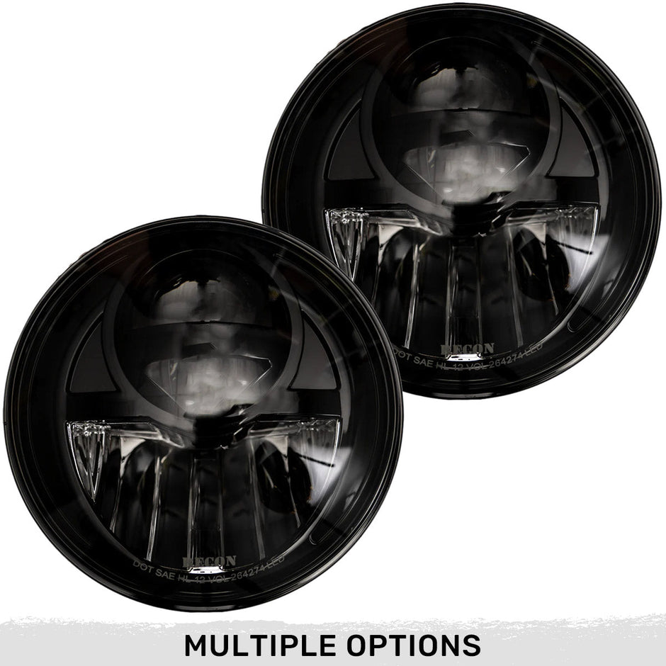 Jeep JK Wrangler 07-18 LED PROJECTOR HEADLIGHTS - Smoked / Black
