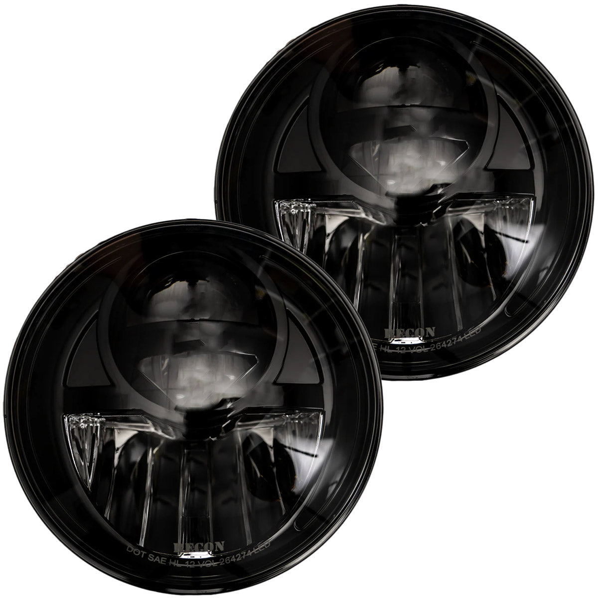 Jeep JK Wrangler 07-18 LED PROJECTOR HEADLIGHTS - Smoked / Black - Image 4