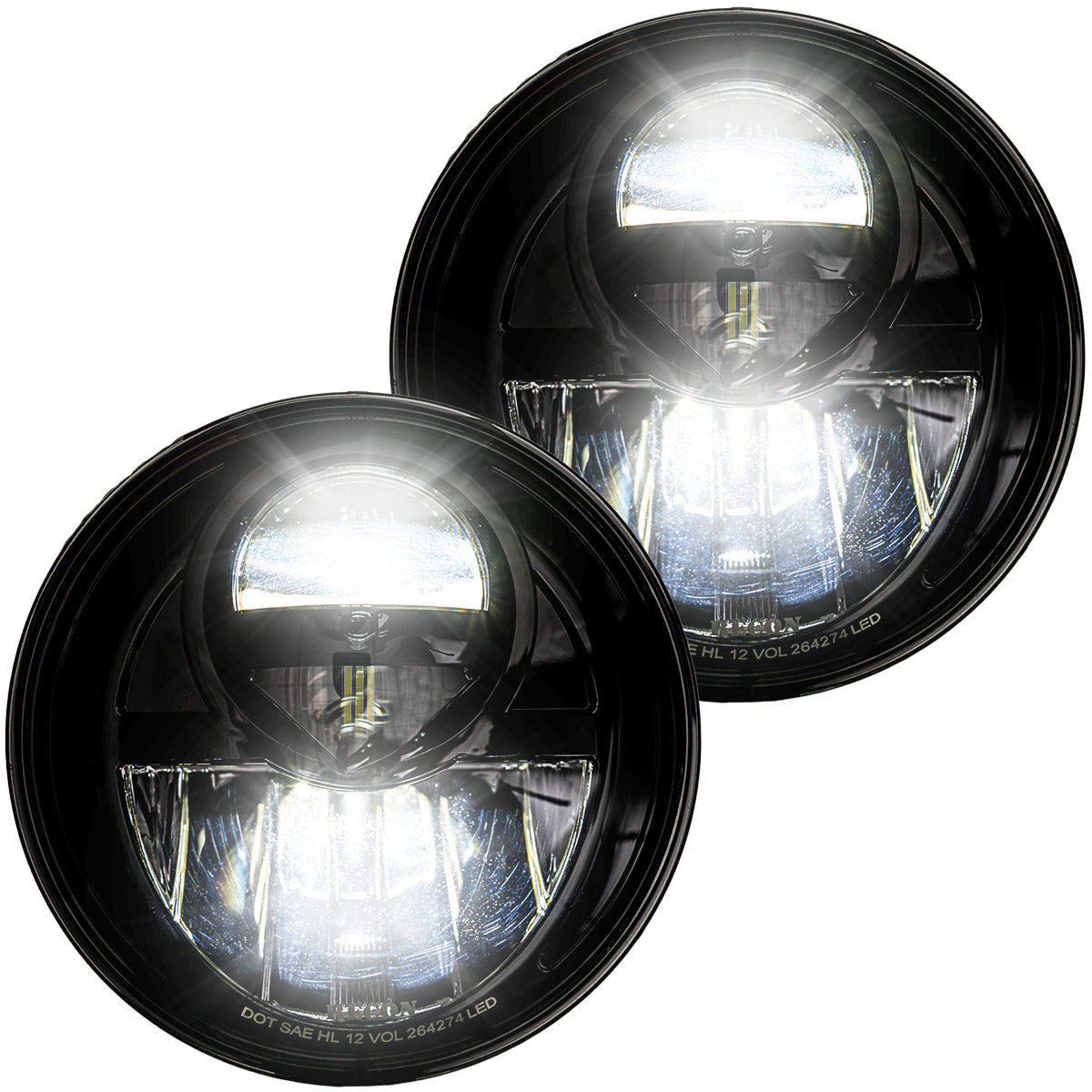 Jeep JK Wrangler 07-18 LED PROJECTOR HEADLIGHTS - Smoked / Black - Image 2
