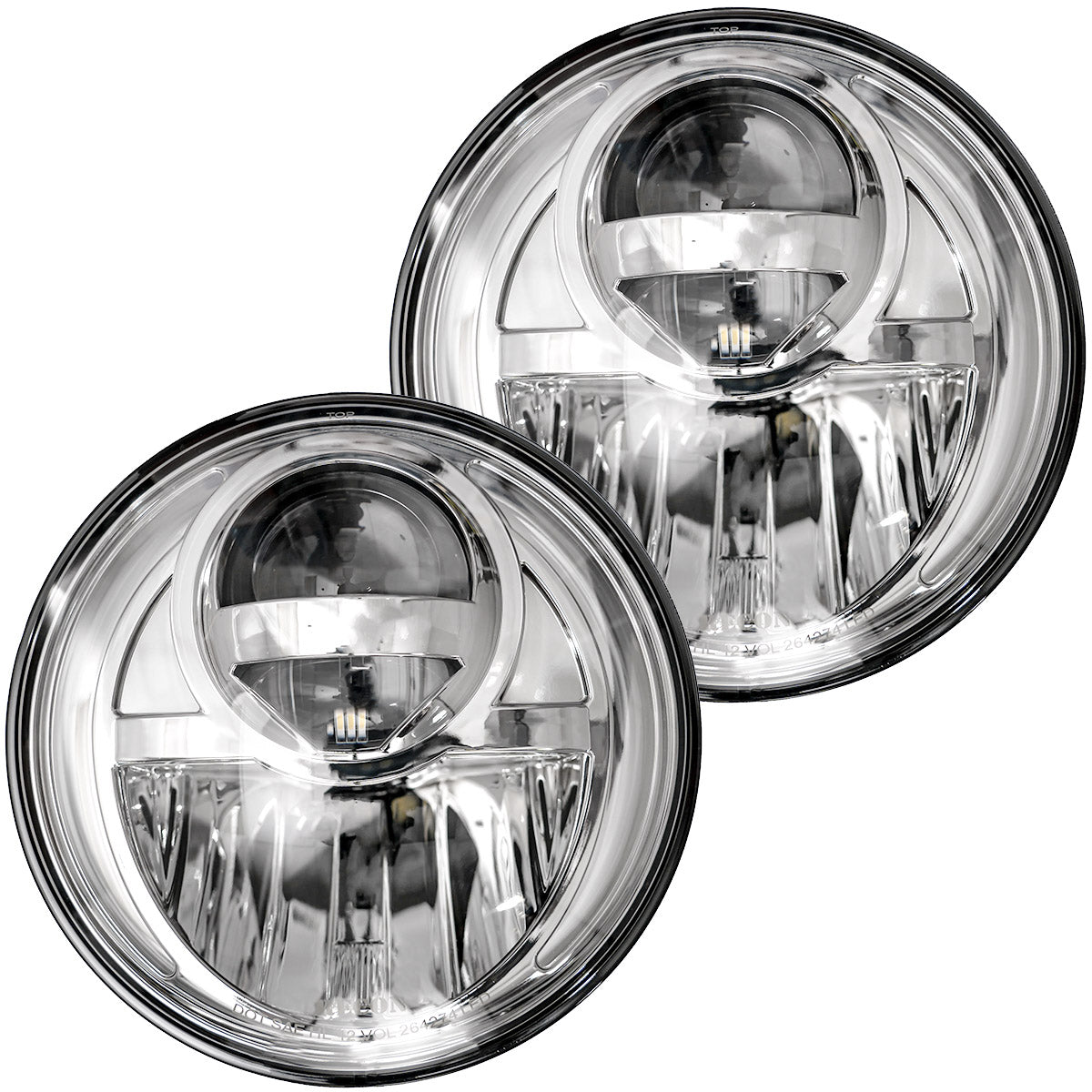 Jeep JK Wrangler 07-18 LED PROJECTOR HEADLIGHTS - Clear / Chrome - Image 3