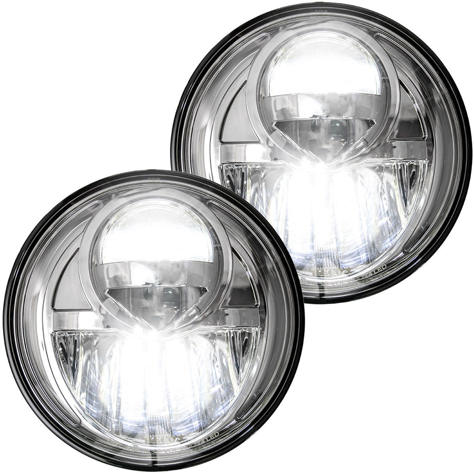 Jeep JK Wrangler 07-18 LED PROJECTOR HEADLIGHTS - Clear / Chrome