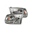 Dodge RAM 14-19 1500 4th GEN Body Style w/ OEM Projectors & 15-18 2500/3500 w/ OEM Projectors - PROJECTOR HEADLIGHTS w/ Ultra High Power Smooth OLED DRL & High Power Amber LED Turn Signals - Clear / Chrome