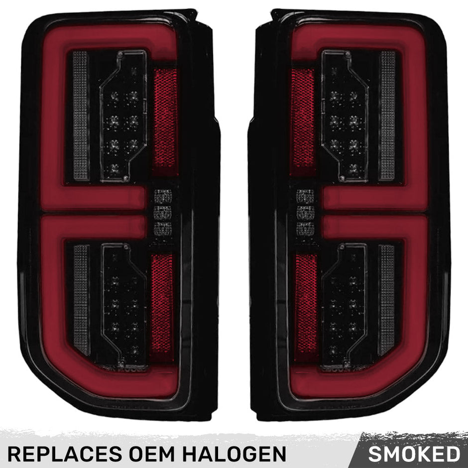 Ford 21-23 BRONCO (This Part Replaces OEM Factory Installed HALOGEN Tail Lights) OLED TAIL LIGHTS w/ RED OLED Turn Signals - Smoked Lens - Image 4