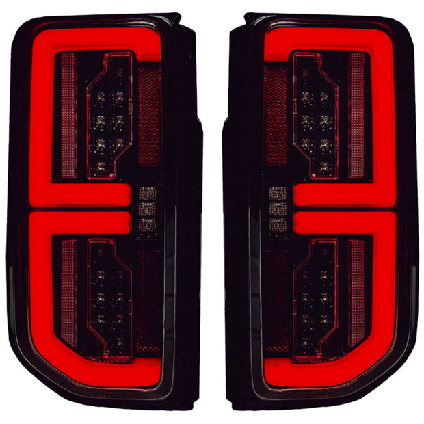 Ford 21-23 BRONCO (This Part Replaces OEM Factory Installed HALOGEN Tail Lights) OLED TAIL LIGHTS w/ RED OLED Turn Signals - Smoked Lens - Image 2