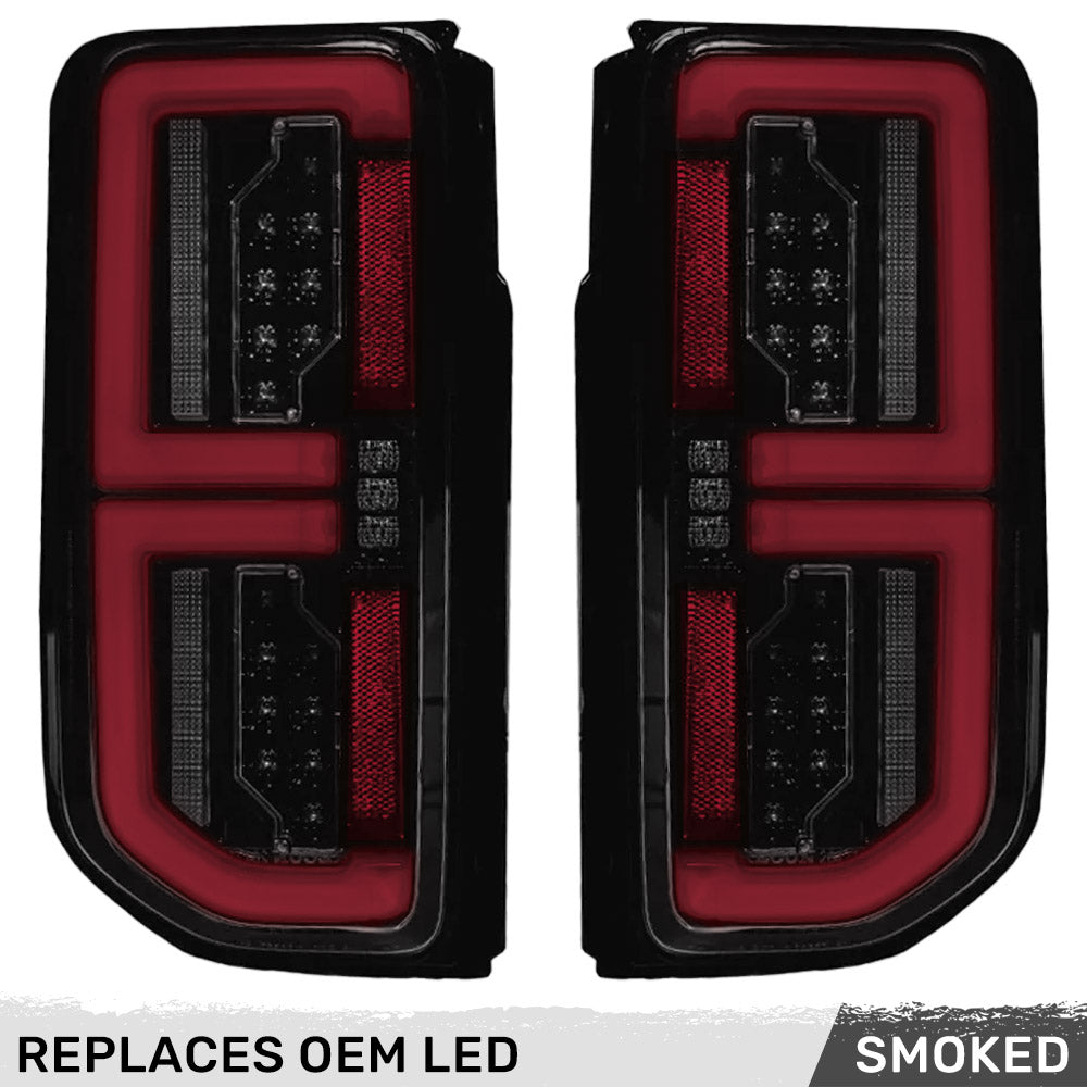 Ford 21-23 BRONCO (This Part Replaces OEM Factory Installed LED Tail Lights) OLED TAIL LIGHTS w/ AMBER OLED Turn Signals - Smoked Lens