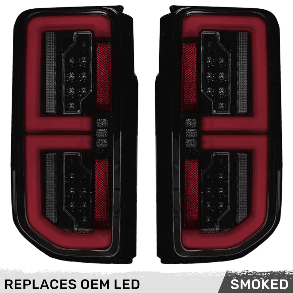 Ford 21-23 BRONCO (This Part Replaces OEM Factory Installed LED Tail Lights) OLED TAIL LIGHTS w/ AMBER OLED Turn Signals - Smoked Lens