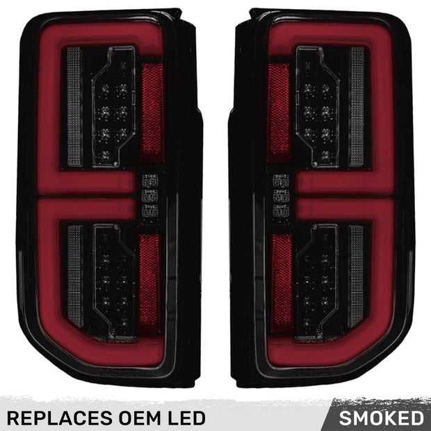 Ford 21-23 BRONCO (This Part Replaces OEM Factory Installed LED Tail Lights) OLED TAIL LIGHTS w/ AMBER OLED Turn Signals - Smoked Lens