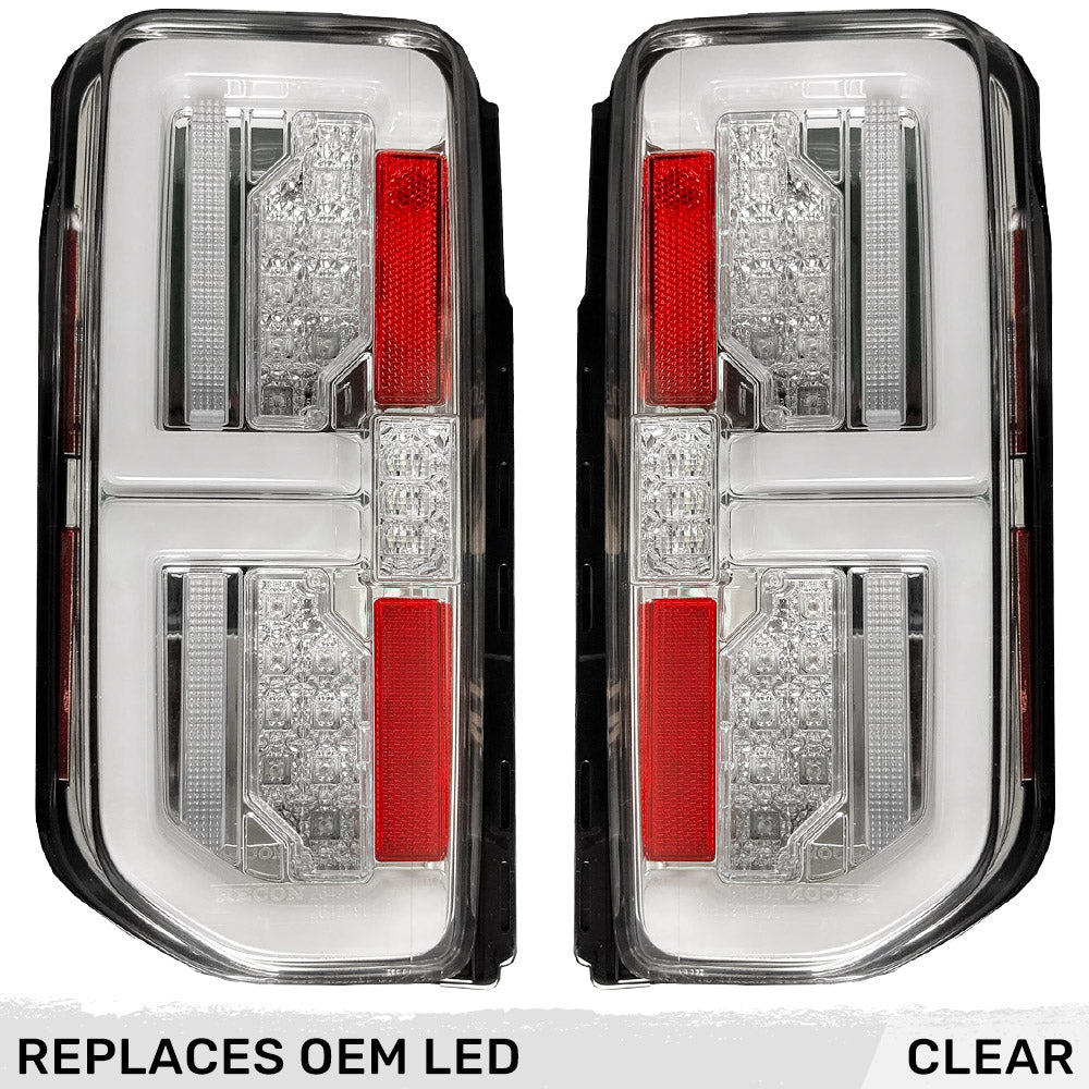 Ford 21-23 BRONCO (This Part Replaces OEM Factory Installed LED Tail Lights) OLED TAIL LIGHTS w/ AMBER OLED Turn Signals - Clear Lens