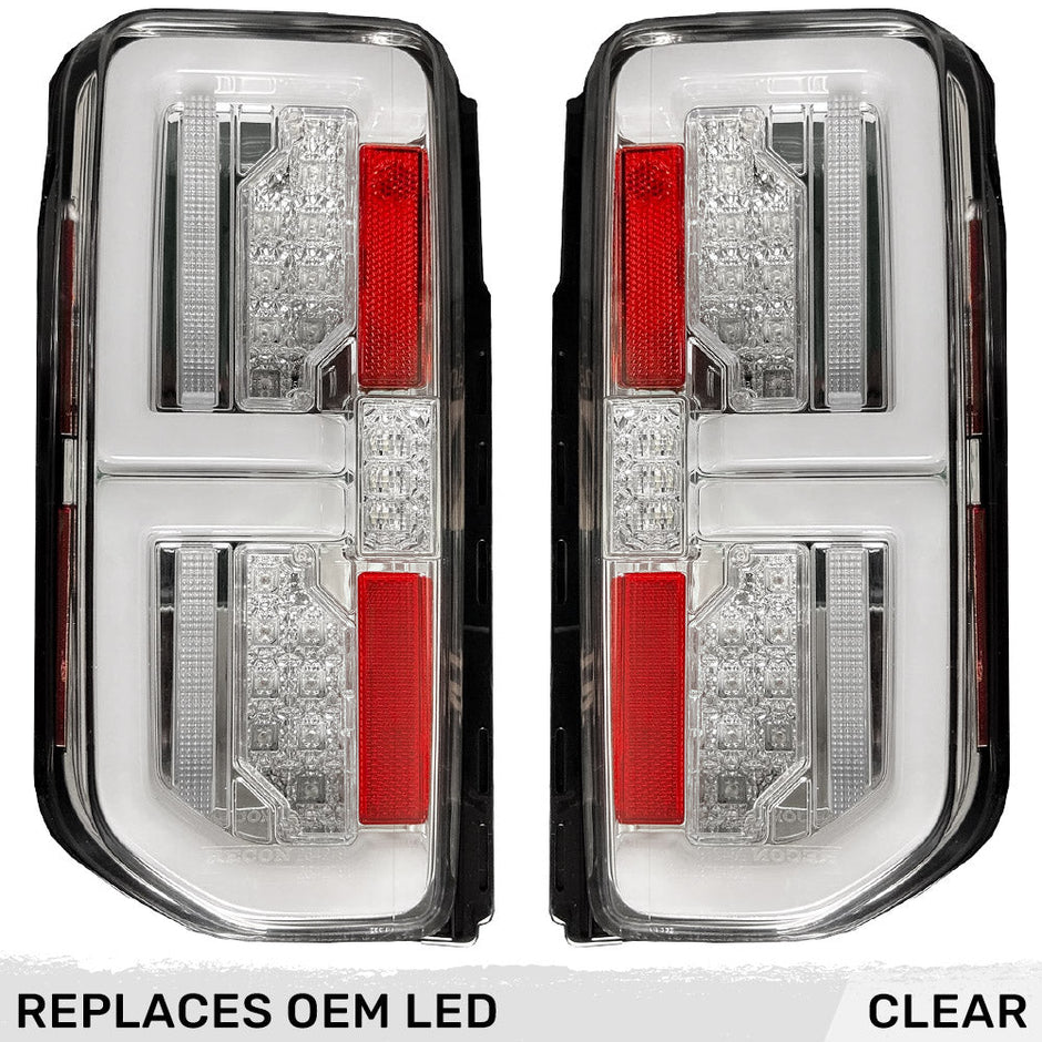 Ford 21-23 BRONCO (This Part Replaces OEM Factory Installed LED Tail Lights) OLED TAIL LIGHTS w/ AMBER OLED Turn Signals - Clear Lens