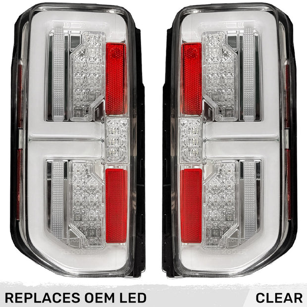 Ford 21-23 BRONCO (This Part Replaces OEM Factory Installed LED Tail Lights) OLED TAIL LIGHTS w/ AMBER OLED Turn Signals - Clear Lens