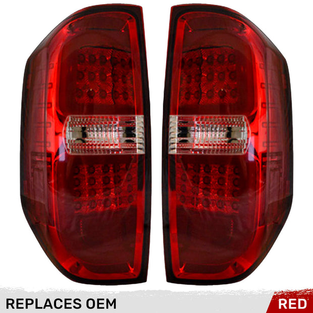 Toyota Tundra 14-21 LED Tail Lights - Red Lens - Image 2