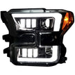 Ford F150 15-17 (Replaces OEM Halogen Style Head Lights Only) PROJECTOR HEADLIGHTS w/ Ultra High Power Smooth White OLED DRL & SCANNING SWITCHBACK High Power Amber LED Turn Signals - Smoked / Black - Image 6