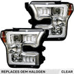 Ford F150 15-17 (Replaces OEM Halogen Style Head Lights Only) PROJECTOR HEADLIGHTS - Clear / Chrome - Image 4