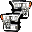 Ford F150 15-17 (Replaces OEM Halogen Style Head Lights Only) PROJECTOR HEADLIGHTS - Clear / Chrome
