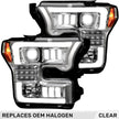 Ford F150 15-17 (Replaces OEM Halogen Style Head Lights Only) 6K LED PROJECTOR HEADLIGHTS w/ Ultra High Power Smooth OLED DRL & SCANNING SWITCHBACK High Power Amber LED Turn Signals - Clear / Chrome - Image 3