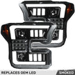 Ford F150 15-17 (Replaces OEM LED Style Head Lights Only) 6K LED PROJECTOR HEADLIGHTS w/ Ultra High Power Smooth OLED DRL & SCANNING SWITCHBACK High Power Amber LED Turn Signals - Smoked / Black - Image 3