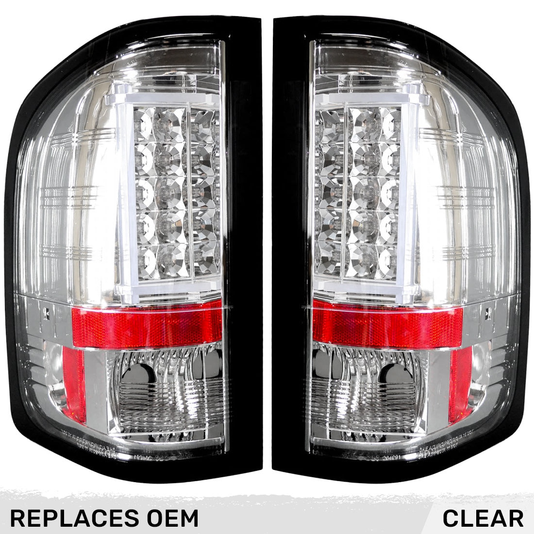 Chevy Silverado 07-13 Single-Wheel & 07-14 Dually & GMC Sierra 07-14 (Dually Only) 2nd GEN Body Style OLED TAIL LIGHTS - Clear Lens - Image 4