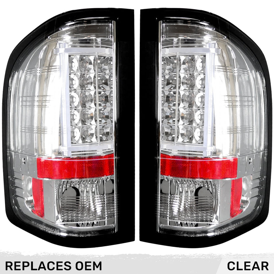 Chevy Silverado 07-13 Single-Wheel & 07-14 Dually & GMC Sierra 07-14 (Dually Only) 2nd GEN Body Style OLED TAIL LIGHTS - Clear Lens - Image 4