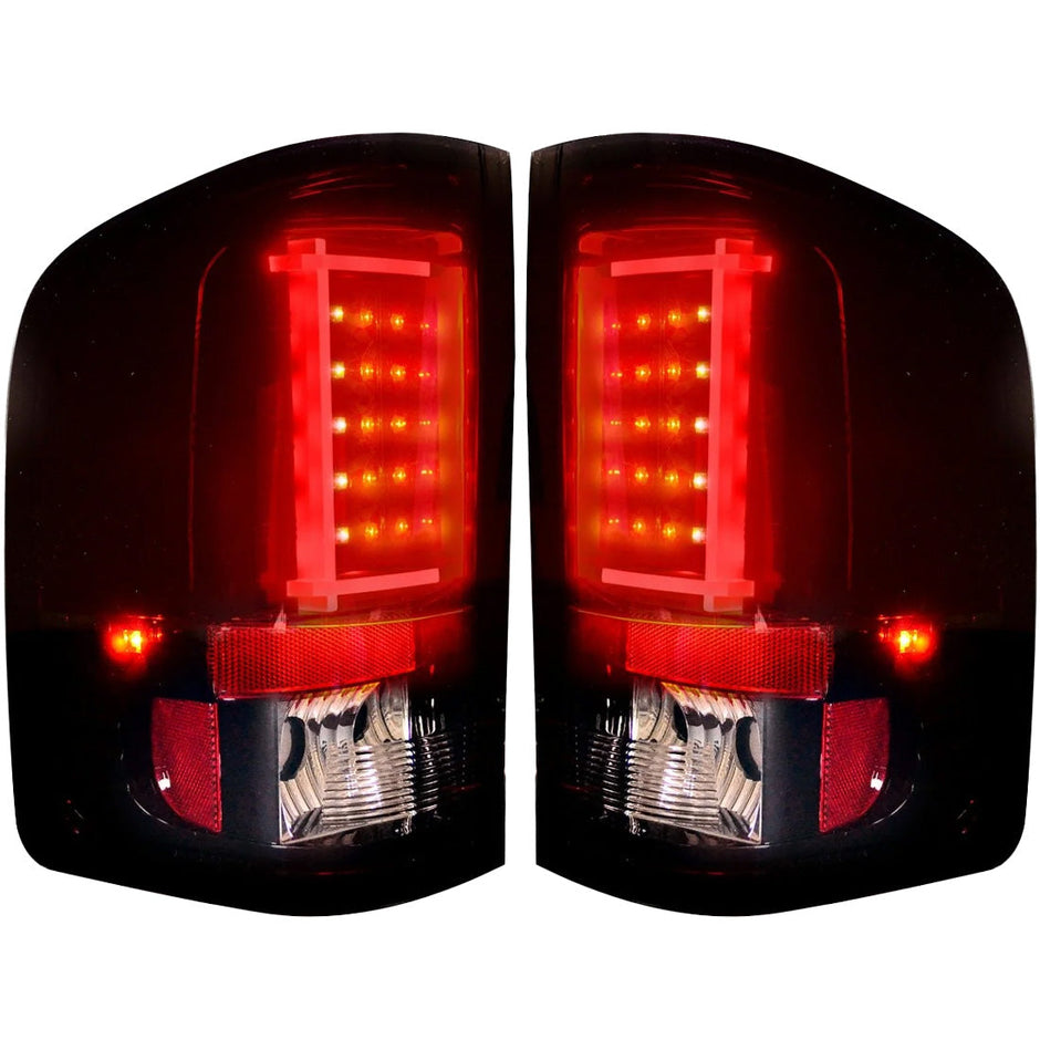 Chevy Silverado 07-13 Single-Wheel & 07-14 Dually & GMC Sierra 07-14 (Dually Only) 2nd GEN Body Style OLED TAIL LIGHTS - Red Smoked Lens