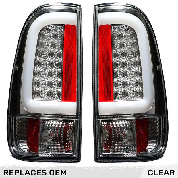 Ford Superduty F250HD/350/450/550 99-07 & F150 97-03 Straight aka "Style" Side OLED Tail Lights - Clear Lens