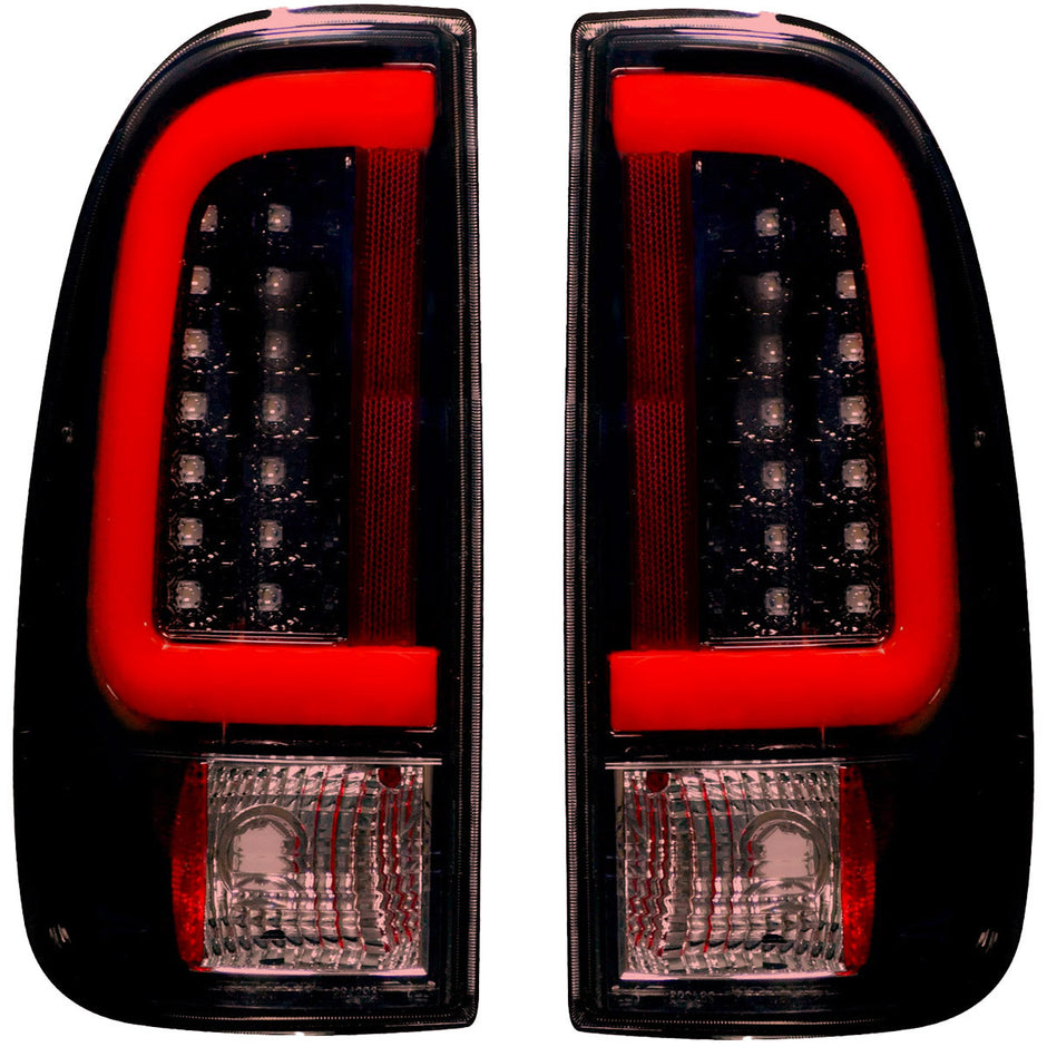 Ford Superduty F250HD/350/450/550 08-16 OLED TAIL LIGHTS - Dark Red Smoked Lens - Image 2