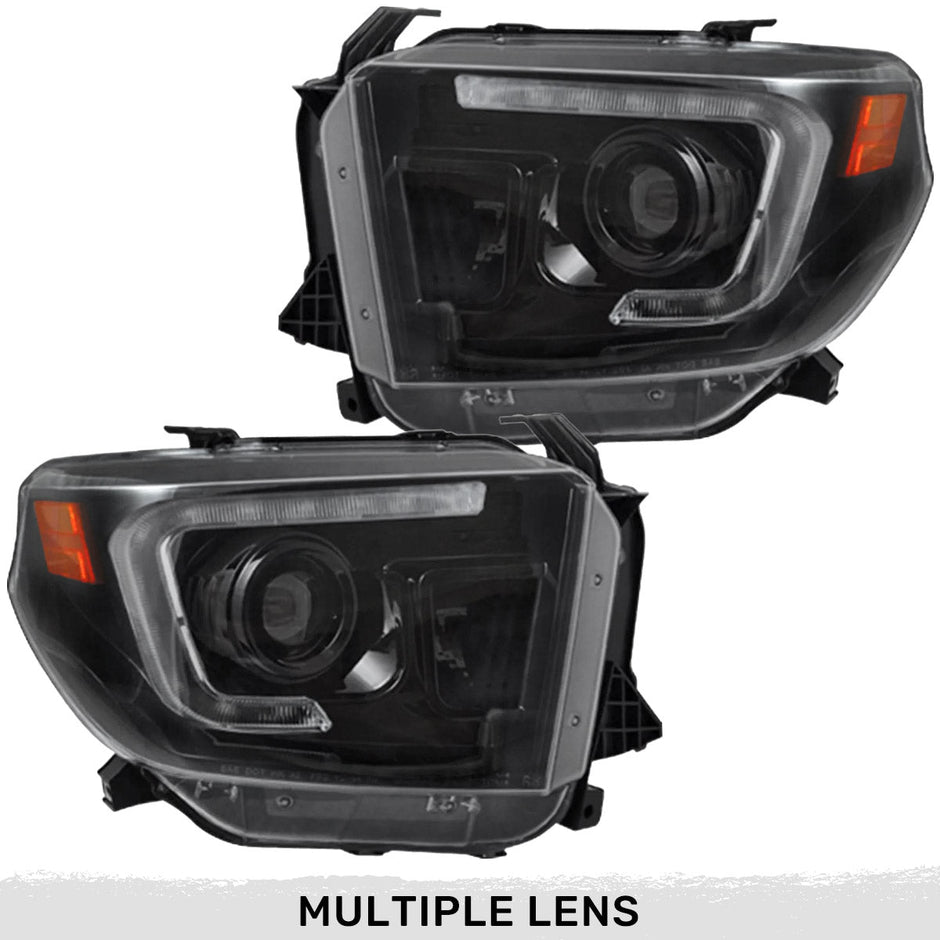 Toyota Tundra 14-21 PROJECTOR HEADLIGHTS w/ Ultra High Power OLED DRL - Smoked / Black