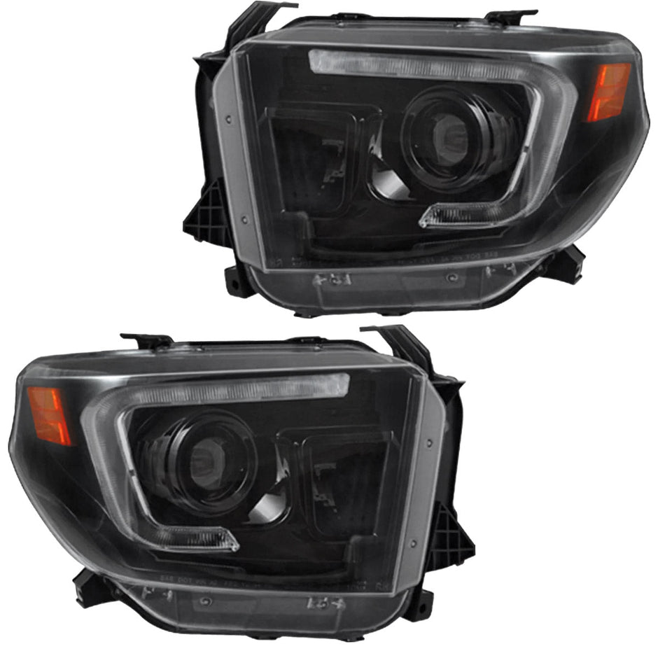 Toyota Tundra 14-21 PROJECTOR HEADLIGHTS w/ Ultra High Power OLED DRL - Smoked / Black - Image 5