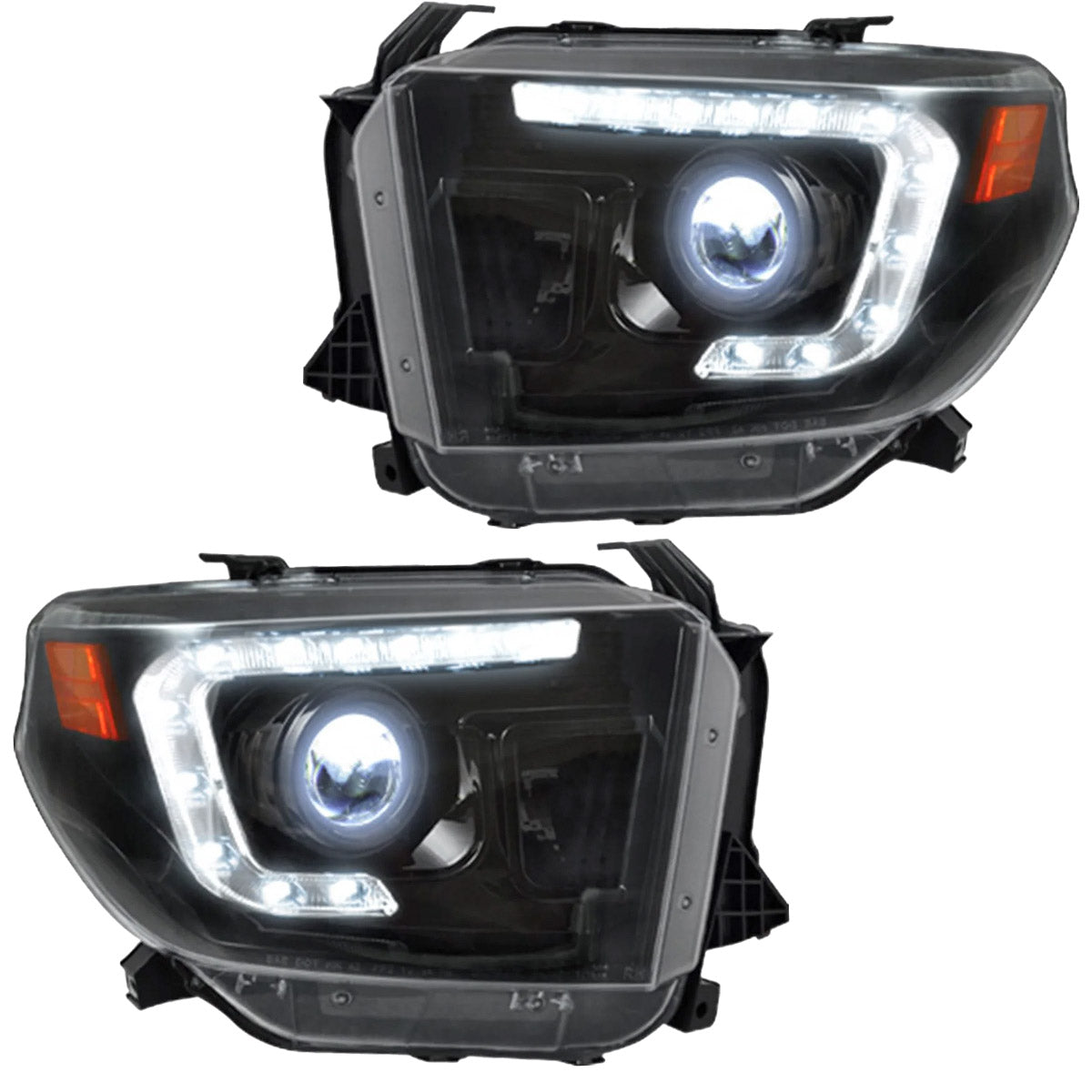 Toyota Tundra 14-21 PROJECTOR HEADLIGHTS w/ Ultra High Power OLED DRL - Smoked / Black - Image 2