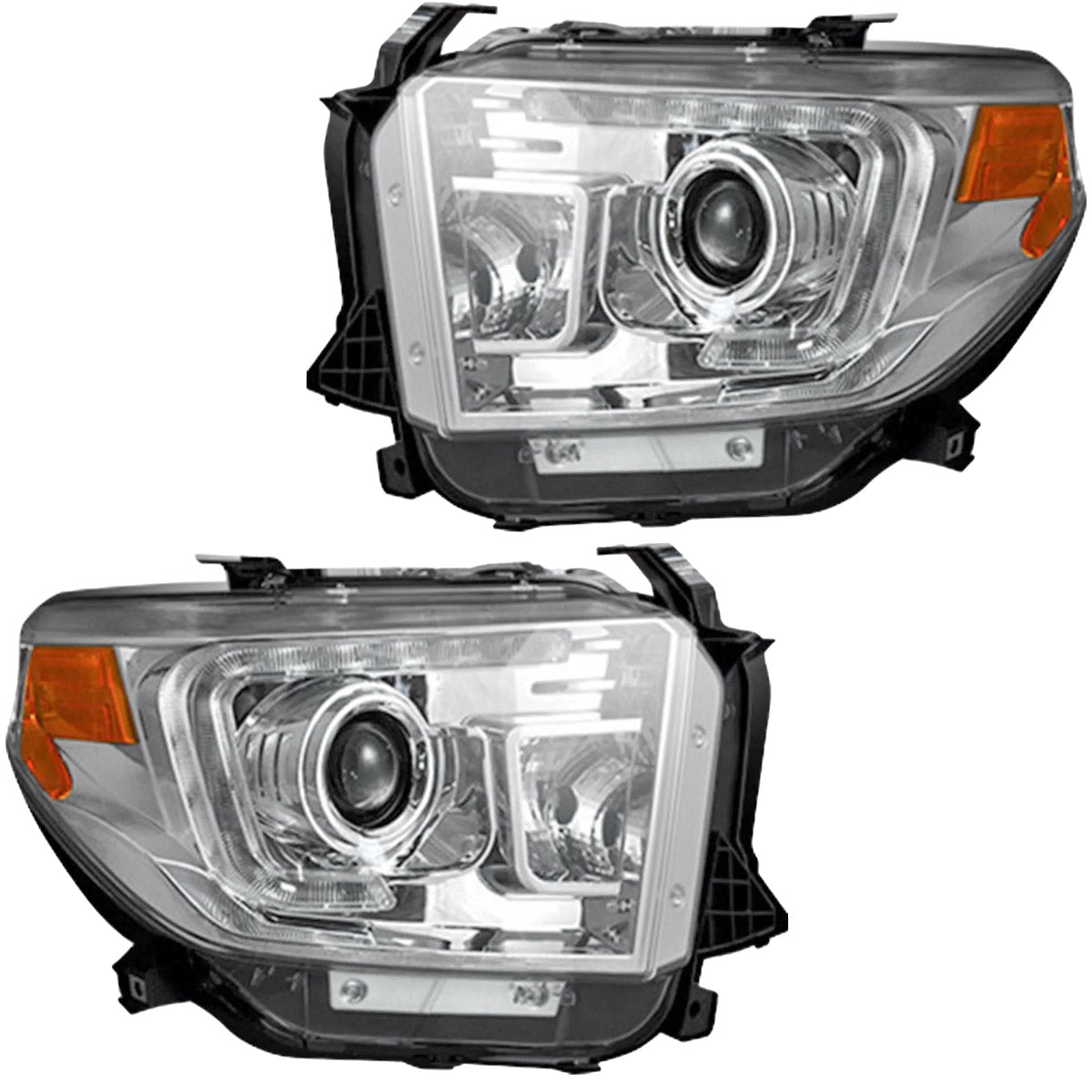 Toyota Tundra 14-21 PROJECTOR HEADLIGHTS w/ Ultra High Power OLED DRL - Clear / Chrome