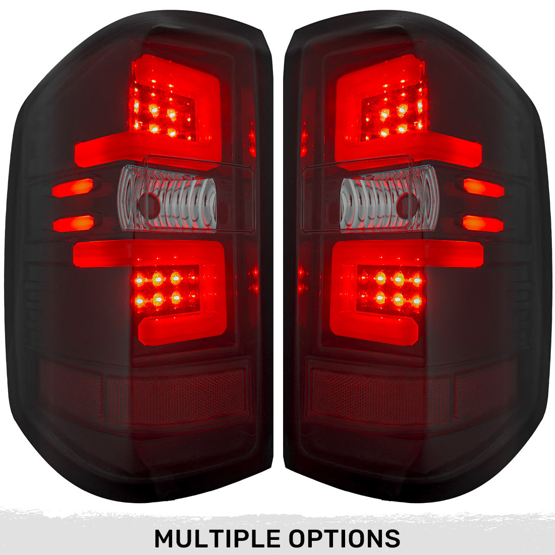 Chevy Silverado 16-18 1500 & 16-19 2500/3500 (Replaces Factory OEM LED Tail Lights ONLY - Also Fits GMC Sierra 15-19 Dually Body Style with Factory OEM LED Tail Lights ONLY) OLED TAIL LIGHTS - Smoked Lens