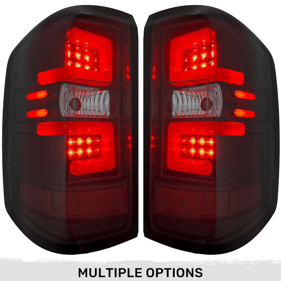Chevy Silverado 16-18 1500 & 16-19 2500/3500 (Replaces Factory OEM LED Tail Lights ONLY - Also Fits GMC Sierra 15-19 Dually Body Style with Factory OEM LED Tail Lights ONLY) OLED TAIL LIGHTS - Smoked Lens