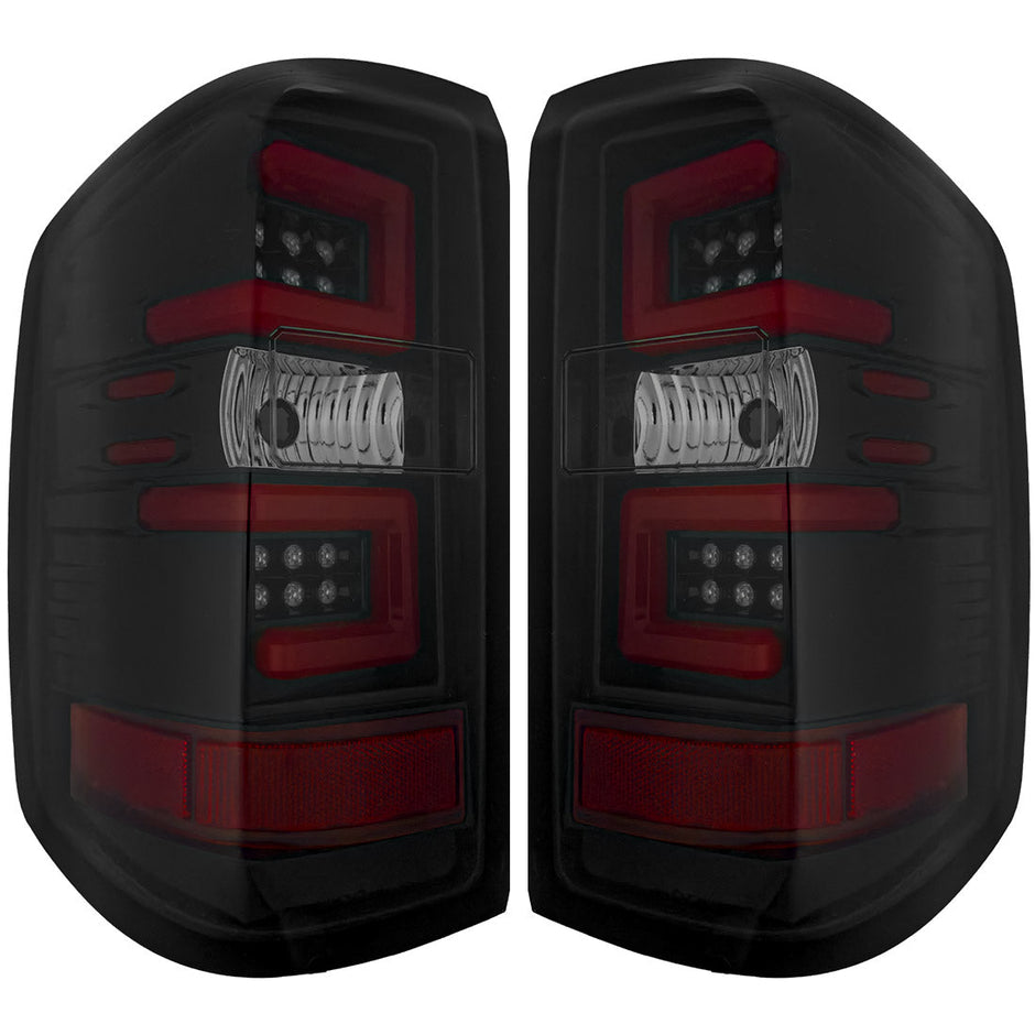 Chevy Silverado 16-18 1500 & 16-19 2500/3500 (Replaces Factory OEM LED Tail Lights ONLY - Also Fits GMC Sierra 15-19 Dually Body Style with Factory OEM LED Tail Lights ONLY) OLED TAIL LIGHTS - Smoked Lens - Image 3