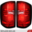 Chevy Silverado 16-18 1500 & 16-19 2500/3500 (Replaces Factory OEM LED Tail Lights ONLY - Also Fits GMC Sierra 15-19 Dually Body Style with Factory OEM LED Tail Lights ONLY) OLED TAIL LIGHTS - Red Lens - Image 2