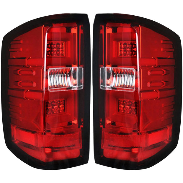Chevy Silverado 16-18 1500 & 16-19 2500/3500 (Replaces Factory OEM LED Tail Lights ONLY - Also Fits GMC Sierra 15-19 Dually Body Style with Factory OEM LED Tail Lights ONLY) OLED TAIL LIGHTS - Red Lens