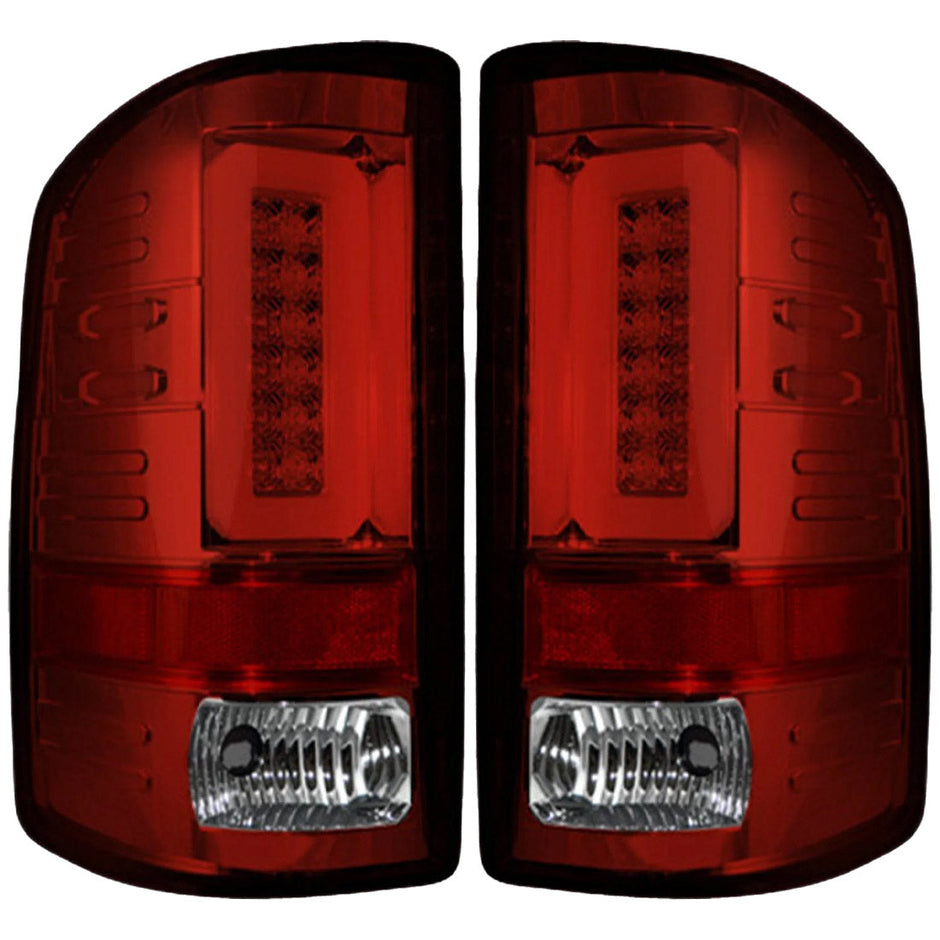GMC Sierra 16-18 1500 & 16-19 2500/3500 (Only Fits Single Wheel Body Style Trucks with Factory OEM LED Tail Lights) OLED TAIL LIGHTS - Red Lens - Image 2