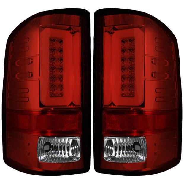 GMC Sierra 16-18 1500 & 16-19 2500/3500 (Only Fits Single Wheel Body Style Trucks with Factory OEM LED Tail Lights) OLED TAIL LIGHTS - Red Lens - Image 2