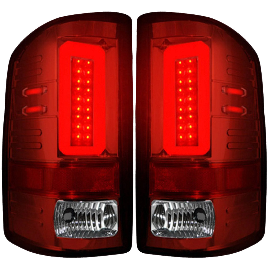 GMC Sierra 16-18 1500 & 16-19 2500/3500 (Only Fits Single Wheel Body Style Trucks with Factory OEM LED Tail Lights) OLED TAIL LIGHTS - Red Lens - Image 3