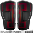 Ford Superduty F250/350/450/550 17-19 (Replaces OEM Halogen Style Tail Lights Both With & Without BLIS Blind Spot Warning System) OLED TAIL LIGHTS - Smoked Lens - Image 2