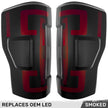 Ford Superduty F250/350/450/550 17-19 (Replaces OEM LED Style Tail Lights with BLIS Blind Spot Warning System) OLED TAIL LIGHTS - Smoked Lens - Image 2
