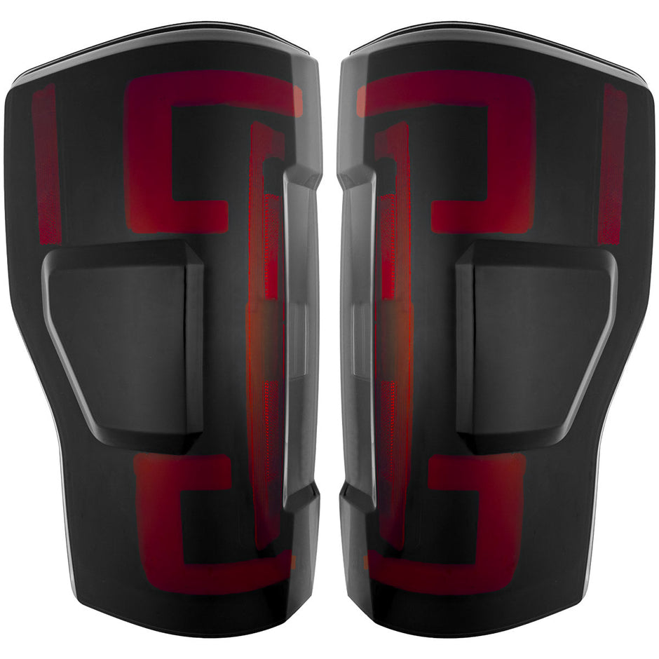 Ford Superduty F250/350/450/550 17-19 (Replaces OEM Halogen Style Tail Lights Both With & Without BLIS Blind Spot Warning System) OLED TAIL LIGHTS - Smoked Lens - Image 3