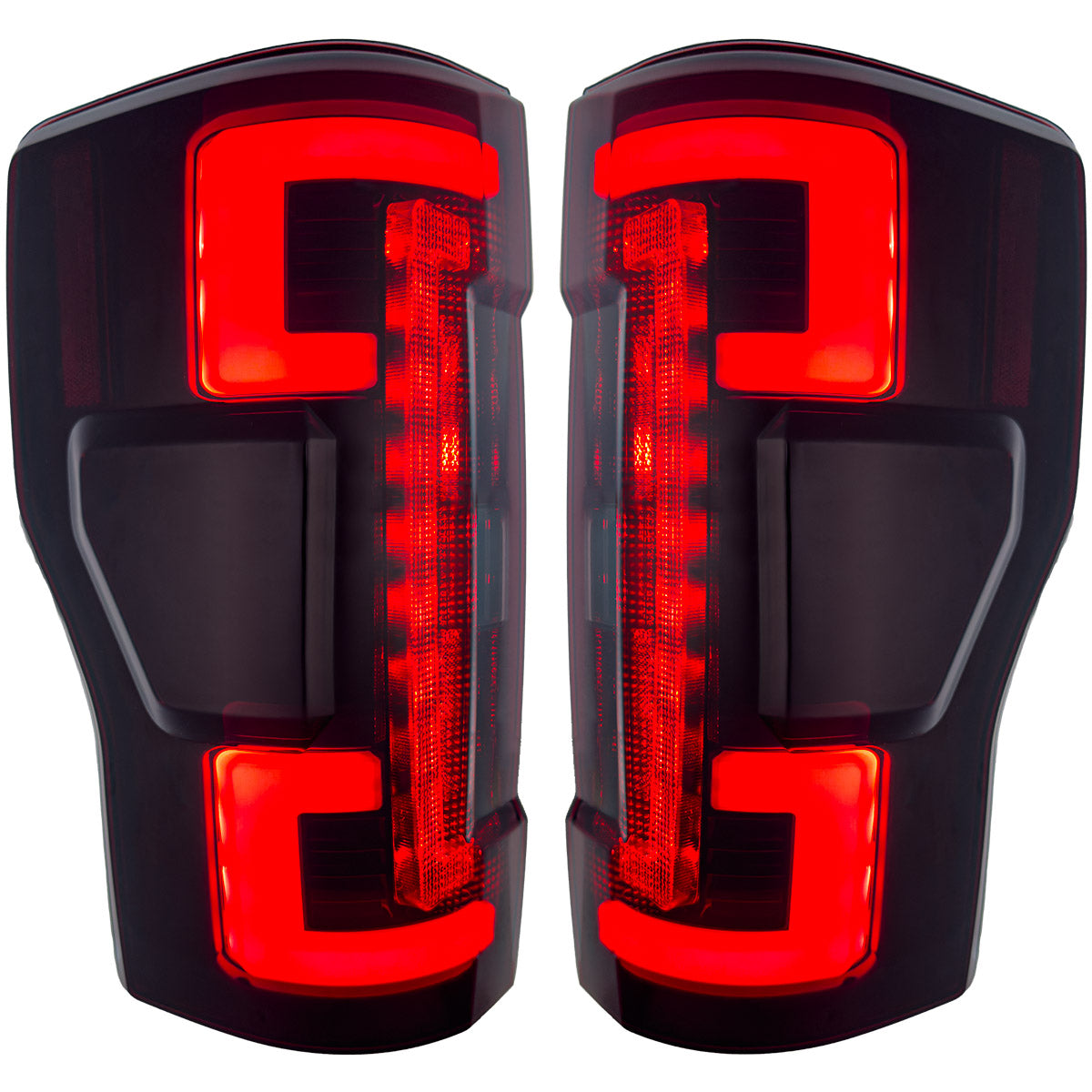 Ford Superduty F250/350/450/550 17-19 (Replaces OEM Halogen Style Tail Lights Both With & Without BLIS Blind Spot Warning System) OLED TAIL LIGHTS - Smoked Lens - Image 5