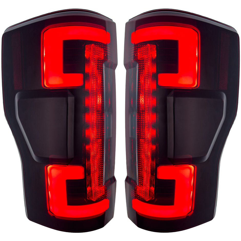 Ford Superduty F250/350/450/550 17-19 (Replaces OEM Halogen Style Tail Lights Both With & Without BLIS Blind Spot Warning System) OLED TAIL LIGHTS - Smoked Lens - Image 5
